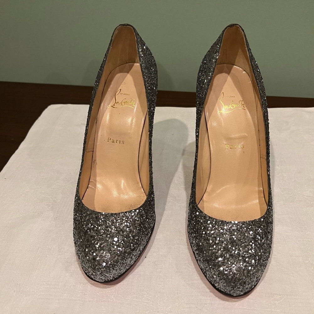 Christian Louboutin , Ron Ron 100 Glitter, Antracite - Picture 8 of 9